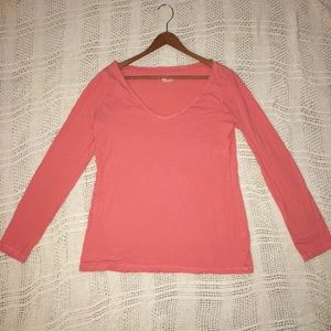 Long Sleeve Deep Scoop Neck Shirt